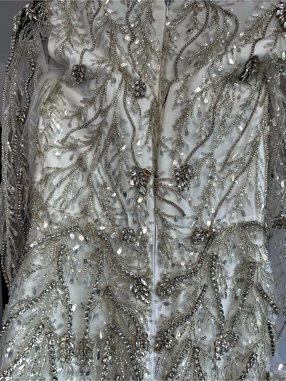 Vlora and Kaltrina Embellished wedding dress with heavy silver beading! - Picture 5 of 11